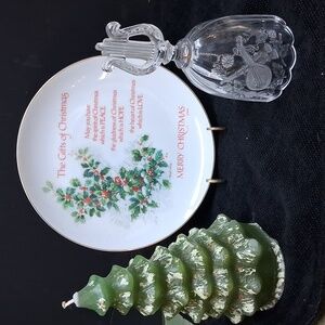 Robert Laessig Christmas plate "The Gifts of Christmas", Bell, &  vtg. Candle